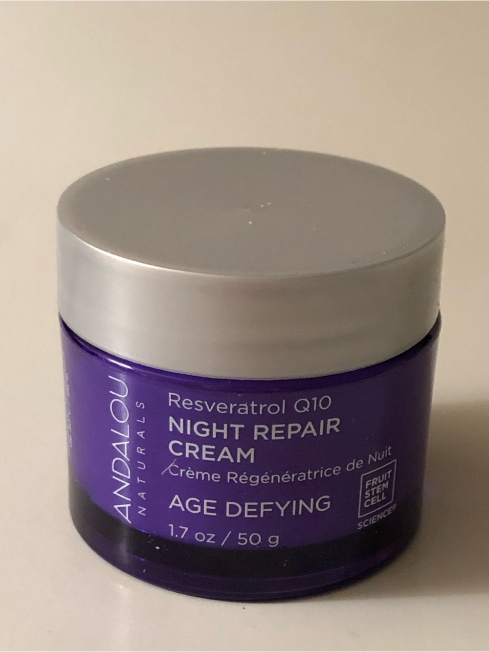 Andalou Naturals Age Defying Resveratrol Q10 Night Repair Cream — 1.7 Oz
